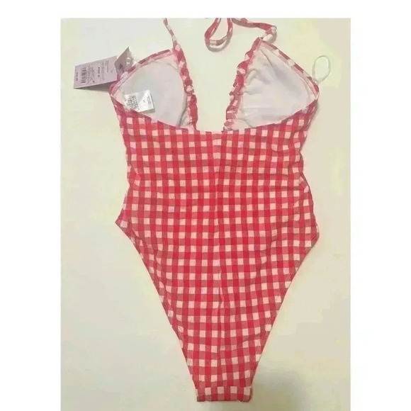 Wild Fable Keyhole Cross Front Halter High Leg One Piece Swimsuit NWT Size XS - Picture 5 of 8